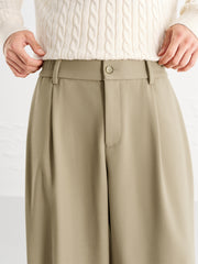 Men's Striped Textured Wide-Leg Trousers