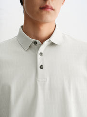 Men's Allover Letter Jacquard Polo Shirt