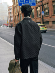 Men's Relaxed Checkerboard Jacquard Shirt