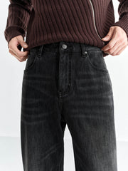 Men's Cashmere-Blend Fleece-Lined Tapered Jeans