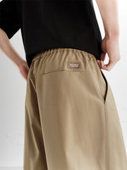 Men's Khaki Modal Wide-Leg Pants