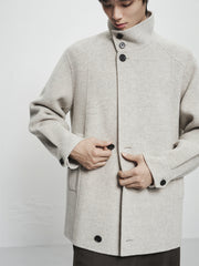 Men's Mid-Length Wool¨CCamel Hair Blend Coat
