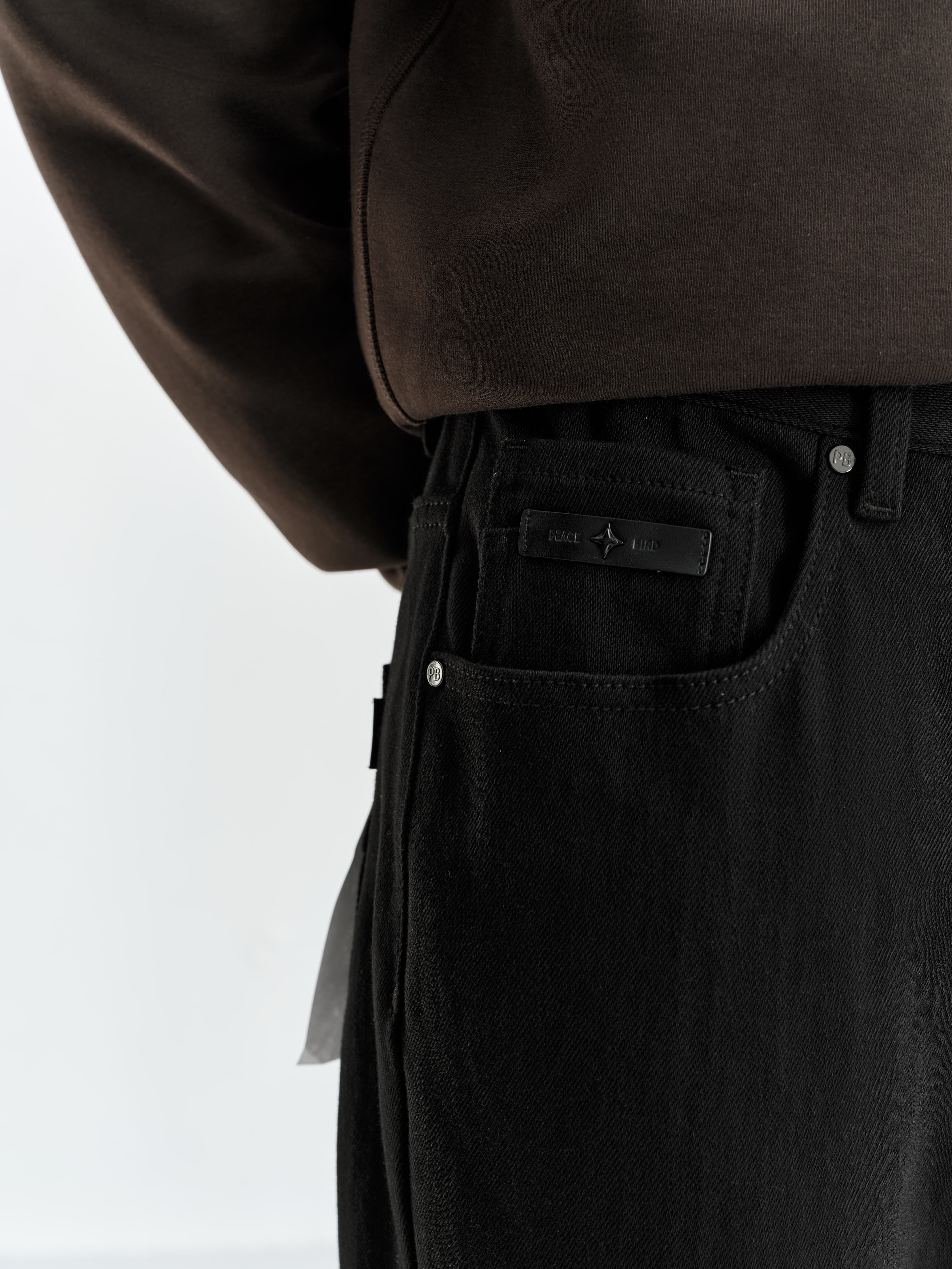 Men's Warm Slim-Fit Solid Jeans