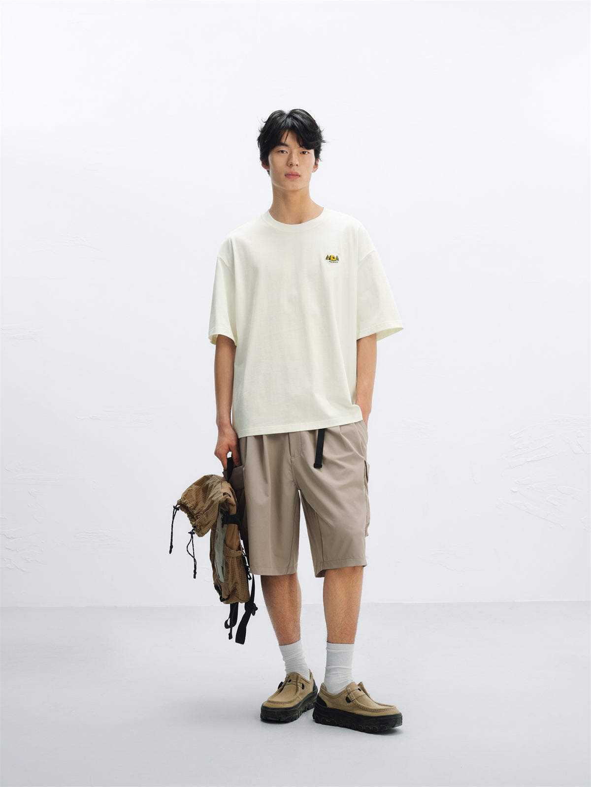 Men's Relaxed-Fit Cotton T-Shirt with Embroidery