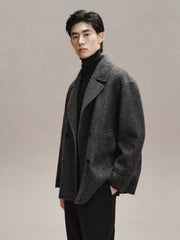 Men's Double-Breasted Wool Coat