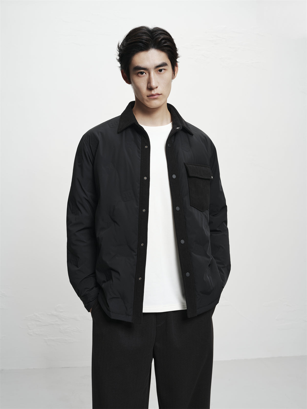 Men's Solid Lightweight Down Shirt Jacket
