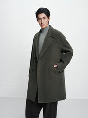 Men's Olive Double-Face Wool Coat