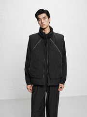 Men's Stand-Collar Zip-Detail Down Vest