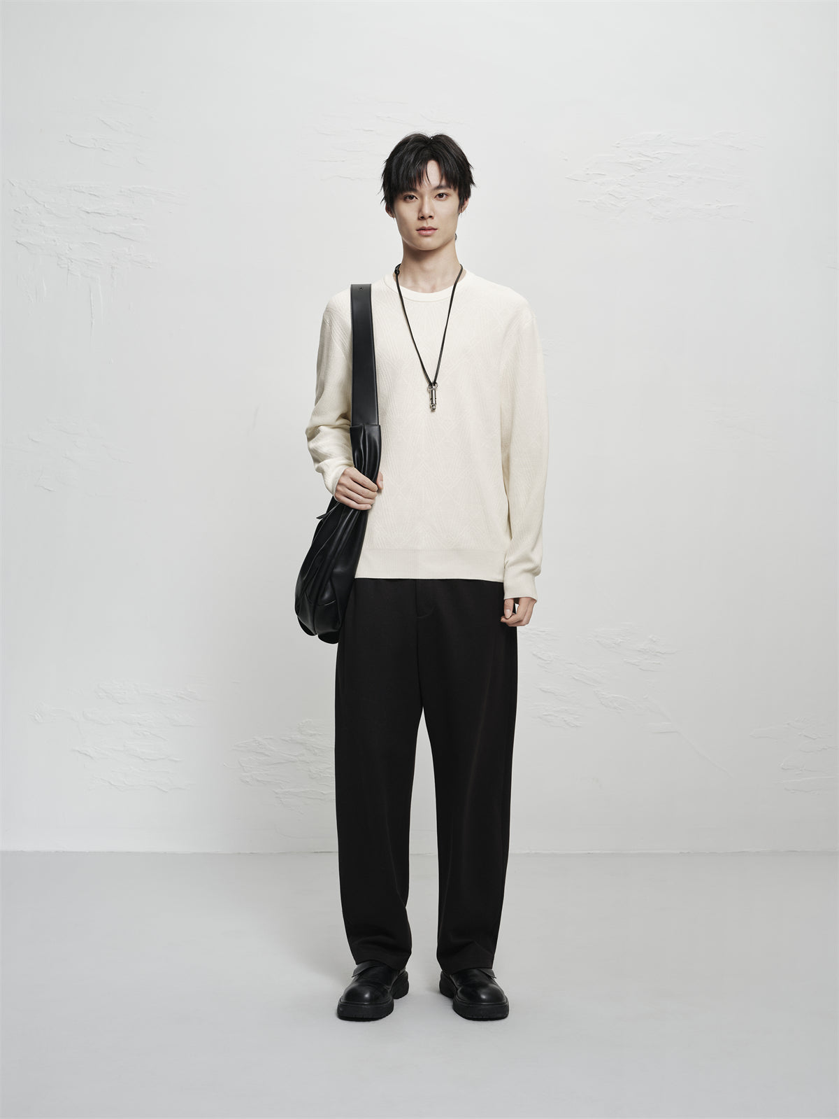 Men's Basic Chenille Textured Knit Sweater