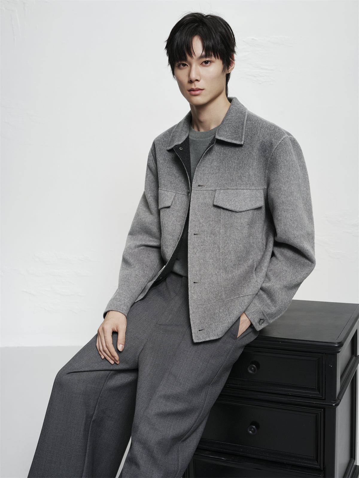 Men's Short Ombre Wool-Blend Jacket