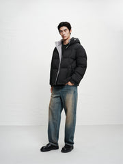 Men's Lightweight Contrast Hooded Down Jacket