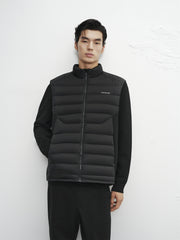 Men's Dual-Fabric Printed Down Vest