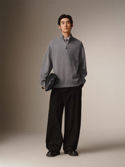 Men's Relaxed Half-Placket Knit Sweater