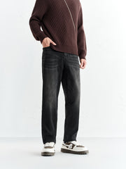 Men's Cashmere-Blend Fleece-Lined Tapered Jeans