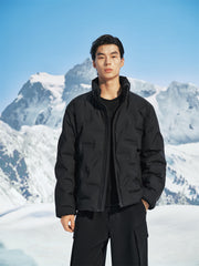 Men's Letter-Bonded Puffer Jacket