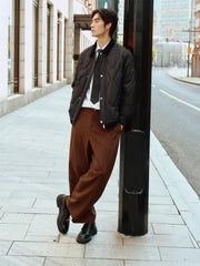 Men's Down Jacket with Corduroy Collar