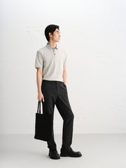 Men's Allover Letter Jacquard Polo Shirt