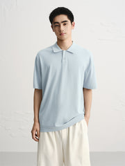 Men's Solid Knit Polo Shirt
