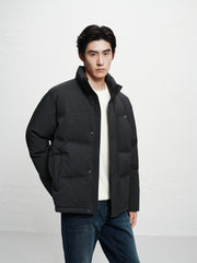 Men's Textured-Panel Down Jacket