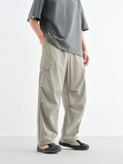 Men's Khaki Utility Pants with Patch Pockets
