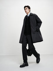 Men's Trench-Style Mid-Length Down Coat