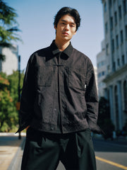 Men's Chinese-Inspired Diamond Jacquard Jacket