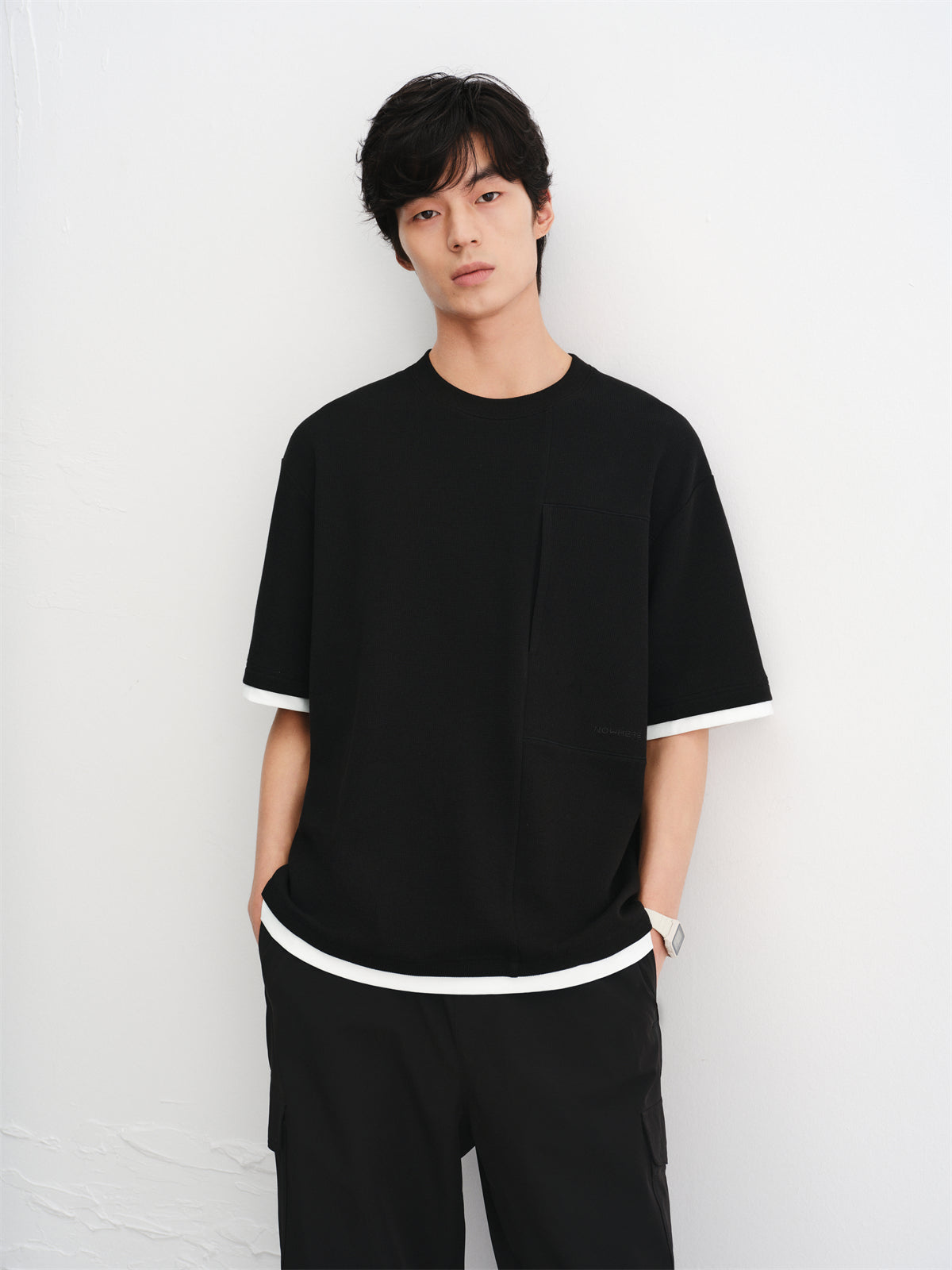 Men's Colorblock Antibacterial Waffle T-Shirt