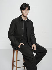 Men's Allover Black Tonal Jacquard Down Jacket