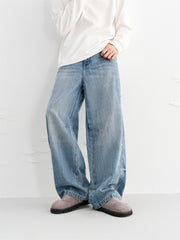 Men's Street-Style Washed Wide-Leg Jeans