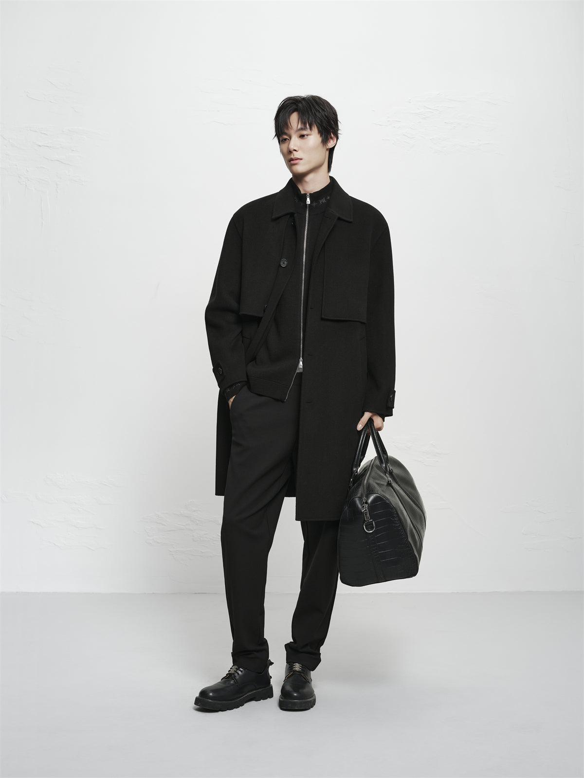Men's Double-Face Trench-Style Coat