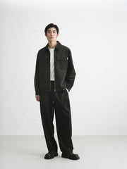 Men's Faux Suede Patch-Pocket Commuter Jacket