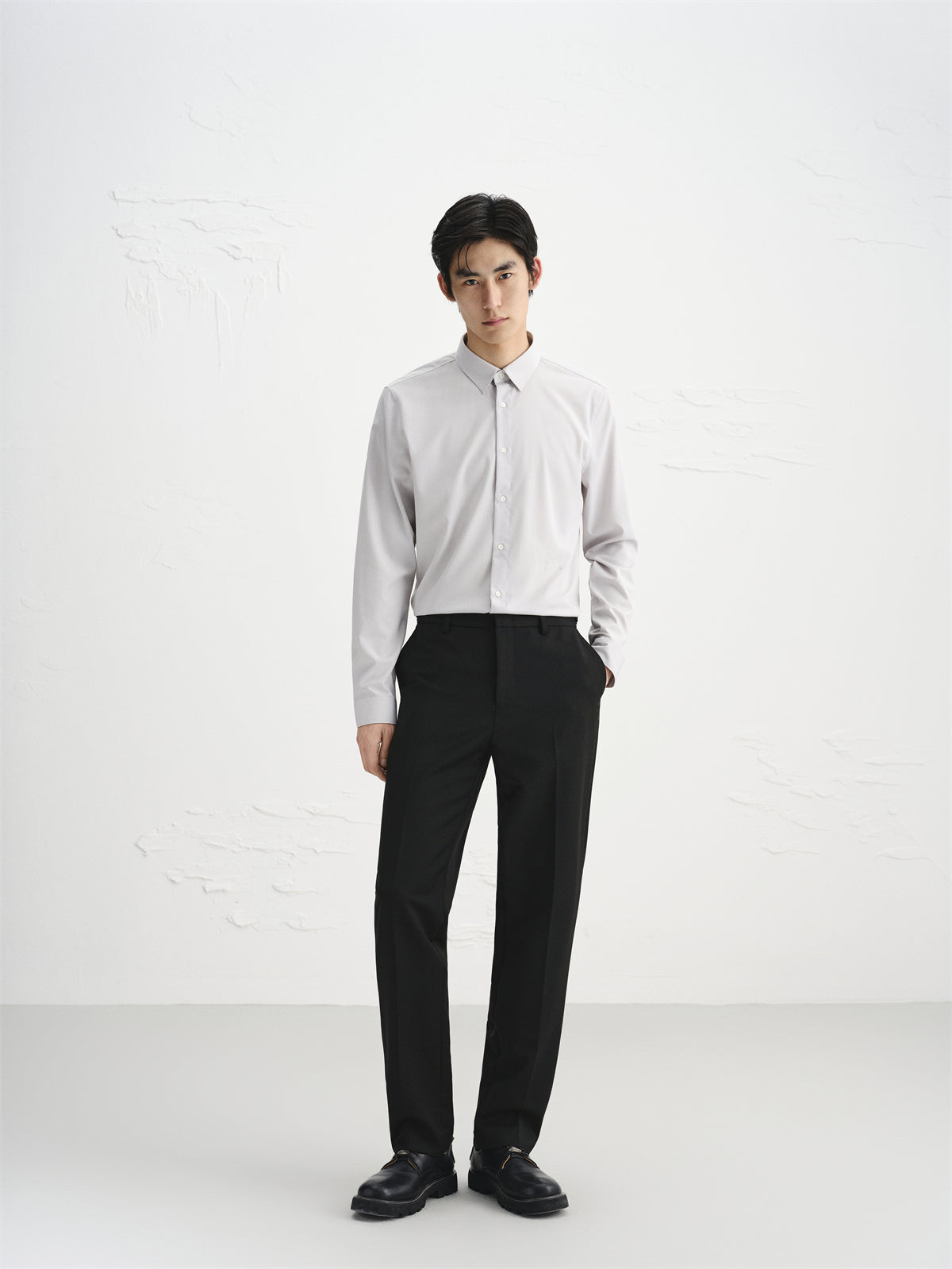 Men's Black Straight-Leg Dress Pants