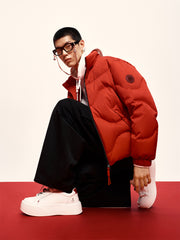 Men's Tonal Jacquard Puffer Jacket