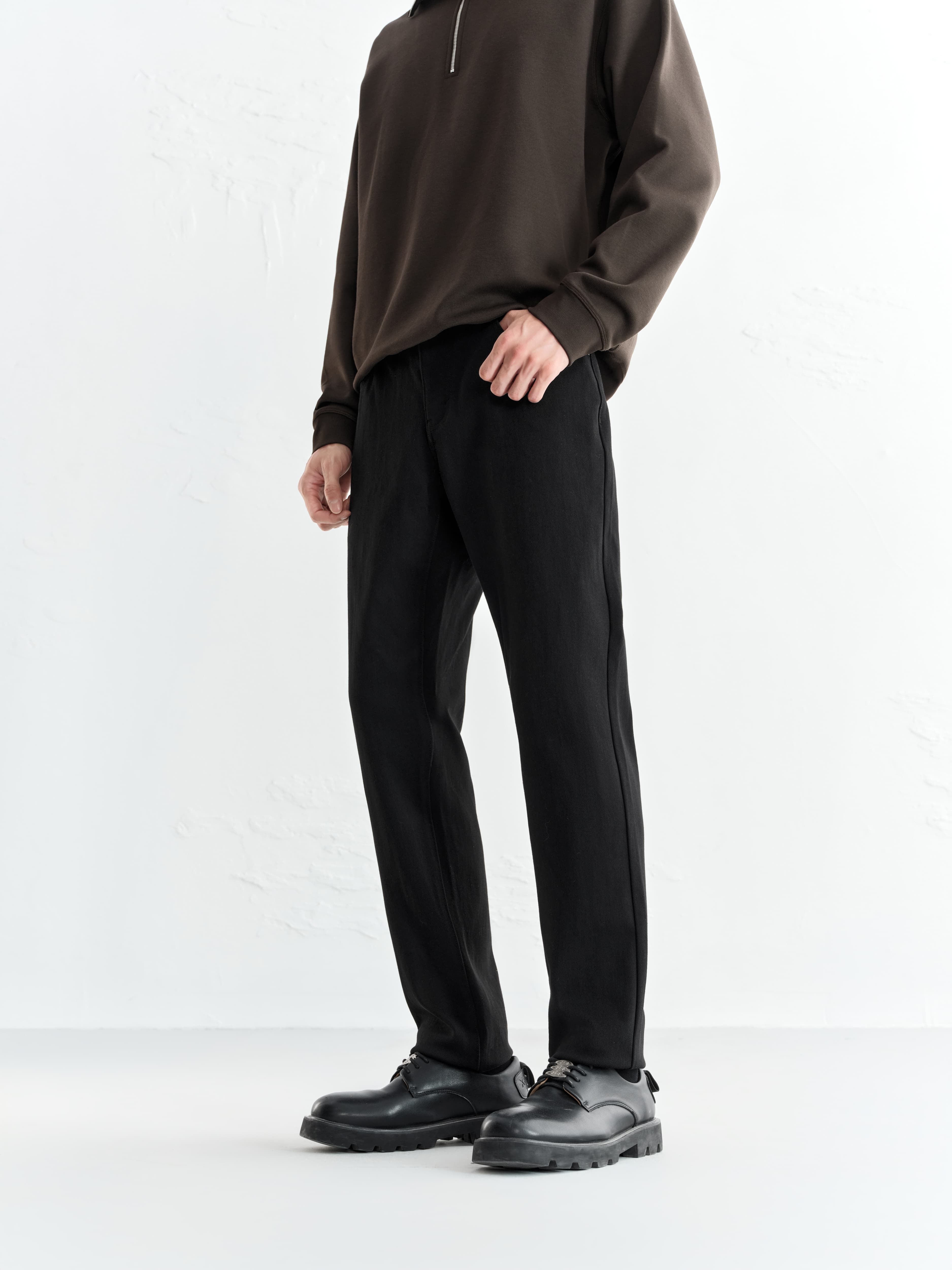 Men's Warm Slim-Fit Solid Jeans