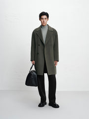 Men's Olive Double-Face Wool Coat
