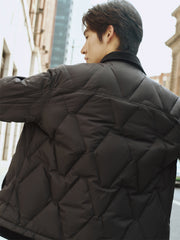Men's Down Jacket with Corduroy Collar