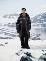Men's Long Hooded Ultra-Warm Down Coat
