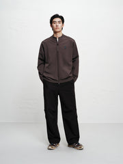 Men's Raglan-Sleeve Jacquard Zip-Up Knit Cardigan