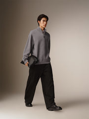 Men's Relaxed Half-Placket Knit Sweater