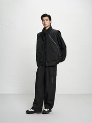 Men's Stand-Collar Zip-Detail Down Vest