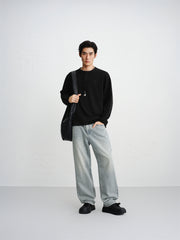 Men's Solid Henley Long-Sleeve T-Shirt