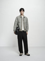 Men's Layered-Look Corduroy-Panel Down Jacket