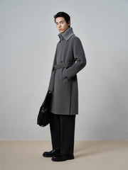 Men's Relaxed Camel Hair-Blend Double-Face Wool Coat