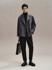 Men's Double-Breasted Wool Coat