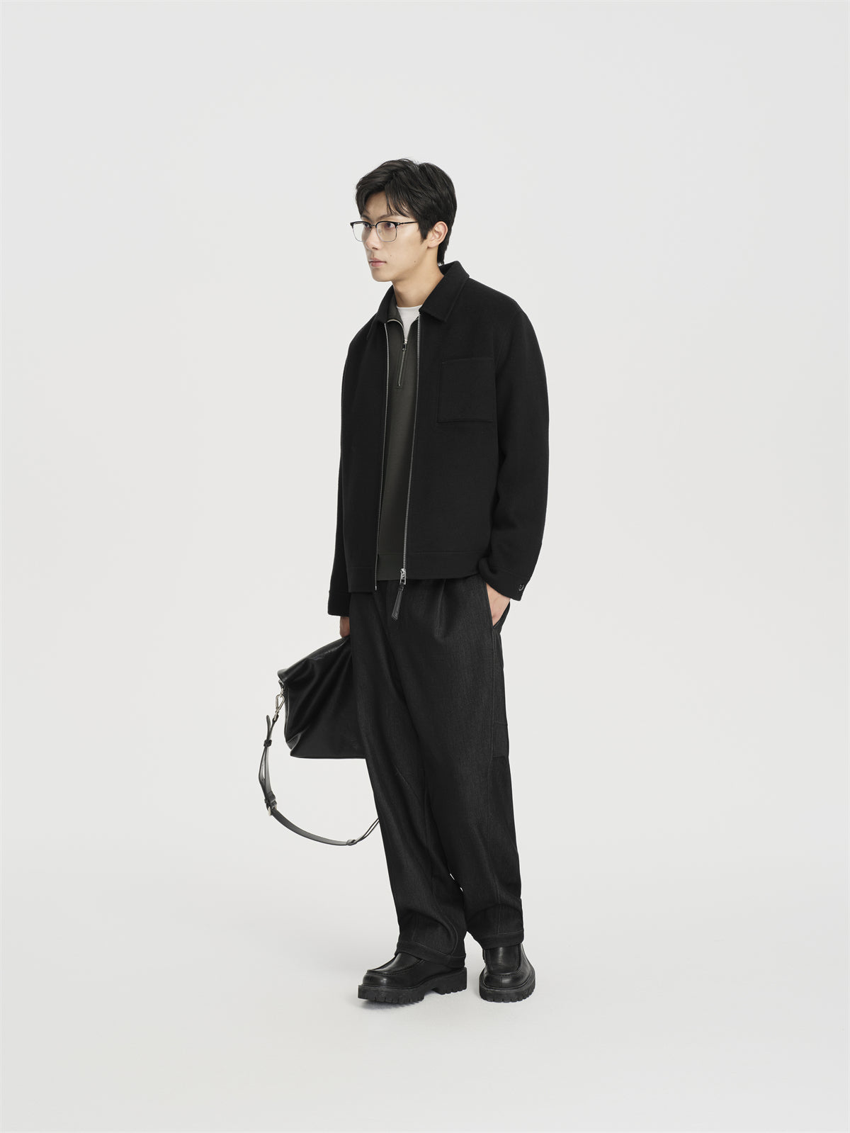 Men's Textured Straight-Leg Trousers
