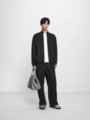 Men's Side Jacquard-Panel Straight-Leg Pants