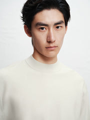 Men's Basic Mock-Neck Knit Pullover