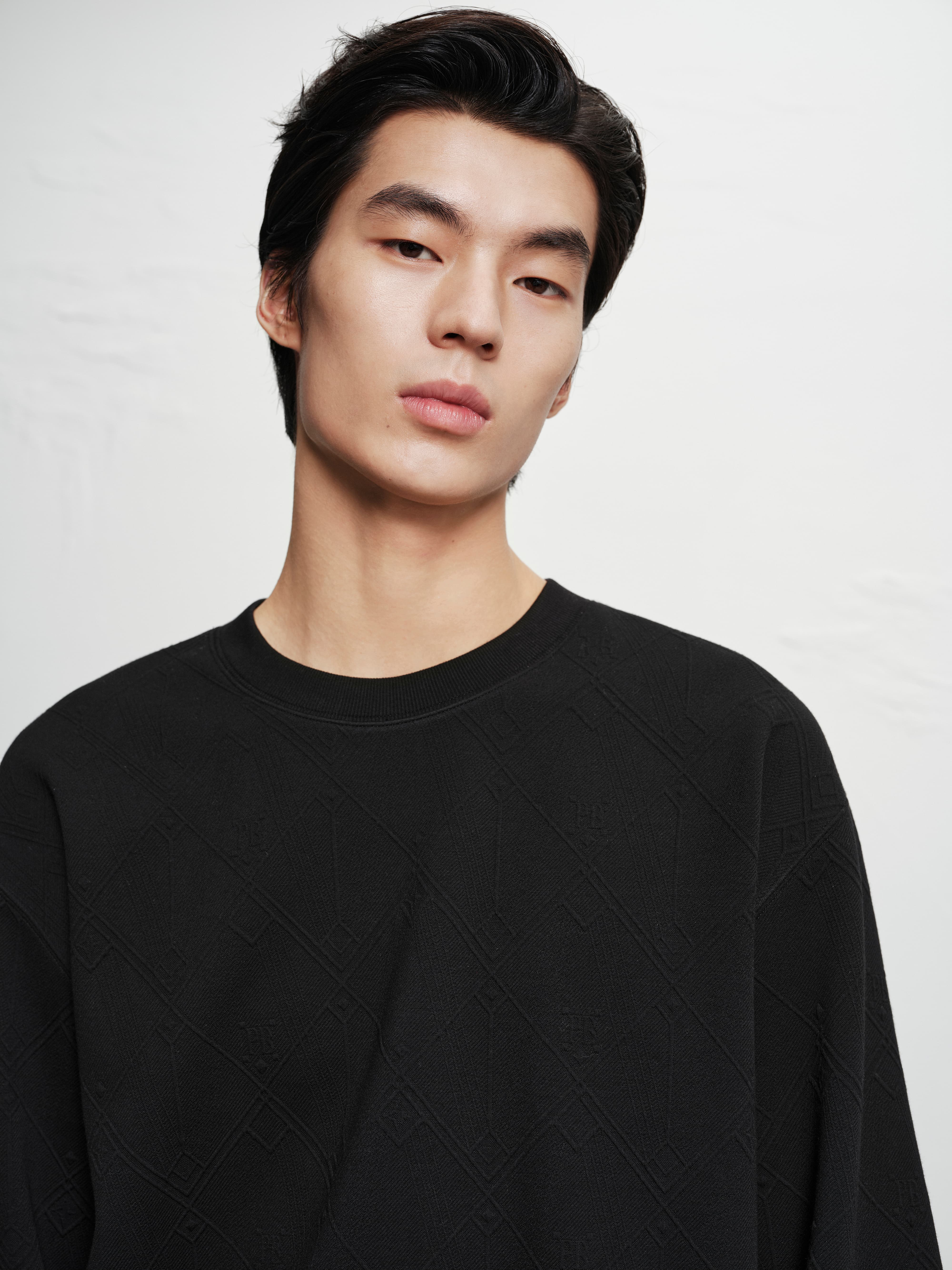 Men's 3D Jacquard Textured Sweater