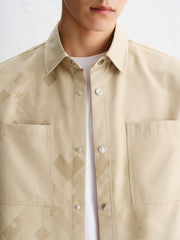 Men's Geometric Jacquard Short-Sleeve Shirt