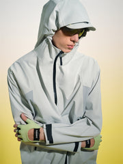 Men's Panelled Shell Jacket with Drawstring